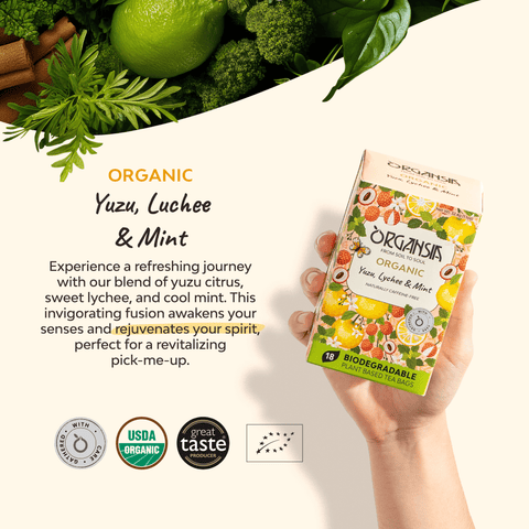 Organic Yuzu Lychee & Mint - 18 Tea Bags