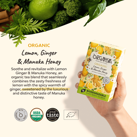 Organic Lemon Ginger & Manuka Honey - 18 Tea Bags