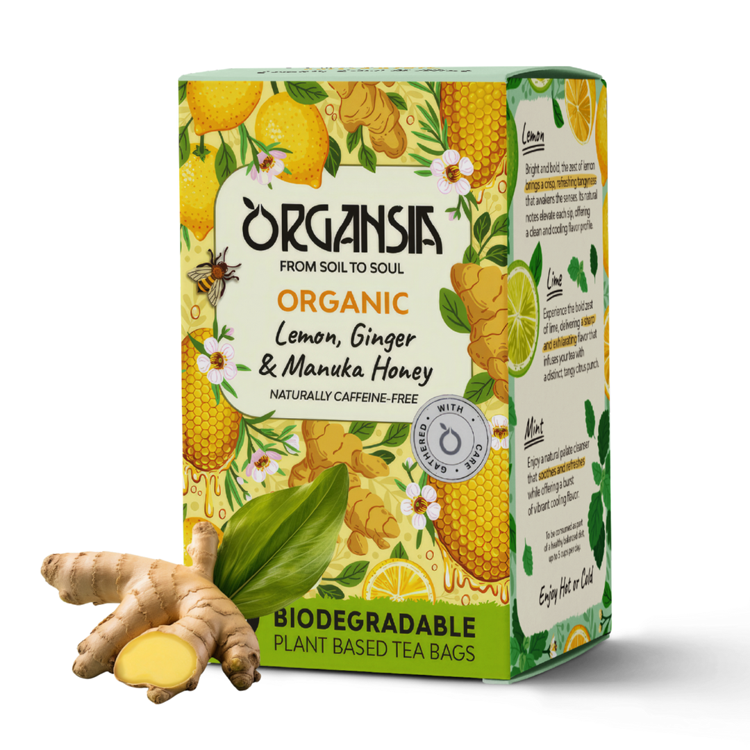 Organsia | Organic Lemon Ginger & Manuka Honey | 18 Tea Bags